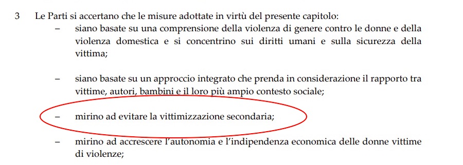 vittimizzazione secondaria convenzione istanbul